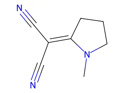 2-(1-methyltetrahydro-1H-pyrrol-2-yliden)malononitrile structure