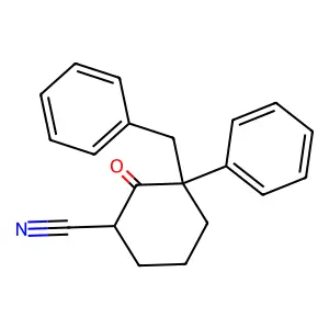 3-Benzyl-2-oxo-3-phenylcyclohexane-1-carbonitrile structure