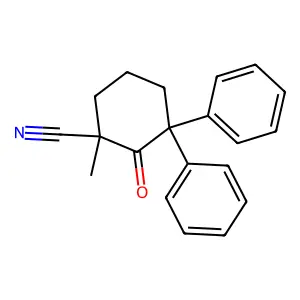 1-Methyl-2-oxo-3,3-diphenylcyclohexane-1-carbonitrile structure