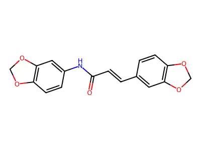 N,3-di(1,3-benzodioxol-5-yl)acrylamide structure