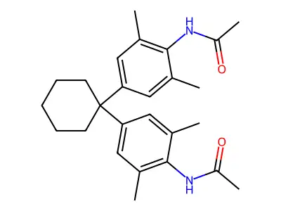 N-[4-[1-(4-acetamido-3,5-dimethylphenyl)cyclohexyl]-2,6-dimethylphenyl]acetamide structure