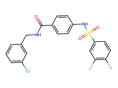 N-[(3-chlorophenyl)methyl]-4-[(3,4-difluorophenyl)sulfonylamino]benzamide structure
