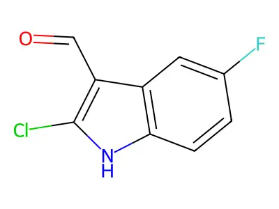 2-chloro-5-fluoro-1H-indole-3-carbaldehyde structure