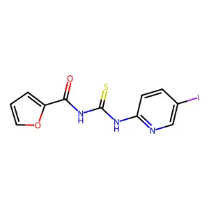 N-[(5-iodopyridin-2-yl)carbamothioyl]furan-2-carboxamide structure
