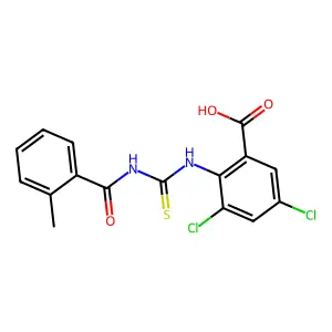 3,5-Dichloro-2-({[(2-methylphenyl)carbonyl]carbamothioyl}amino)benzoic acid structure