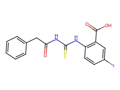 5-Iodo-2-[[[(phenylacetyl)amino]thioxomethyl]amino]-benzoic acid structure