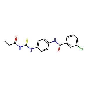 3-chloro-N-[4-(propanoylcarbamothioylamino)phenyl]benzamide structure