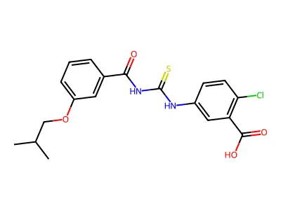 2-Chloro-5-[[3-(2-methylpropoxy)benzoyl]carbamothioylamino]benzoic acid structure