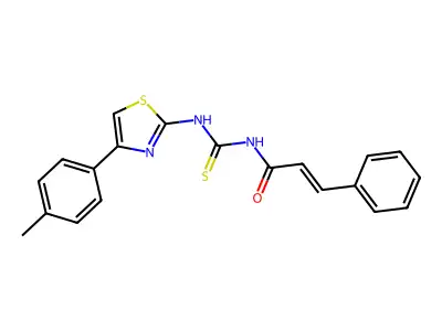 (E)-N-[[4-(4-methylphenyl)-1,3-thiazol-2-yl]carbamothioyl]-3-phenylprop-2-enamide structure