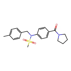 N-(4-methylbenzyl)-N-[4-(pyrrolidin-1-ylcarbonyl)phenyl]methanesulfonamide structure