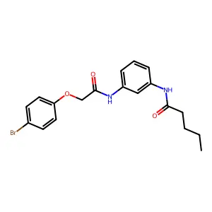 N-[3-[[2-(4-bromophenoxy)acetyl]amino]phenyl]pentanamide structure