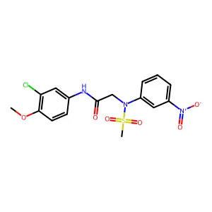 N-(3-chloro-4-methoxyphenyl)-2-(N-methylsulfonyl-3-nitroanilino)acetamide structure