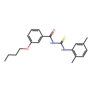 3-butoxy-N-[(2,5-dimethylphenyl)carbamothioyl]benzamide structure