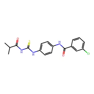 3-chloro-N-[4-(2-methylpropanoylcarbamothioylamino)phenyl]benzamide structure