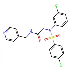 2-(3-chloro-N-(4-chlorophenyl)sulfonylanilino)-N-(pyridin-4-ylmethyl)acetamide structure