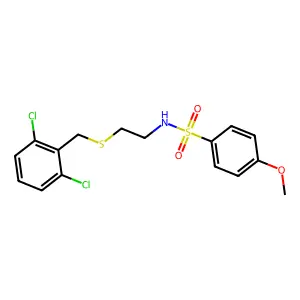 N-{2-[(2,6-dichlorobenzyl)sulfanyl]ethyl}-4-methoxybenzenesulfonamide structure