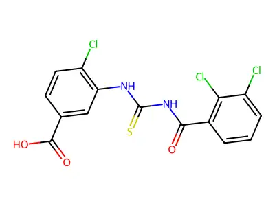 4-Chloro-3-[(2,3-dichlorobenzoyl)carbamothioylamino]benzoic acid structure