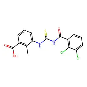 3-({[(2,3-Dichlorophenyl)carbonyl]carbamothioyl}amino)-2-methylbenzoic acid structure