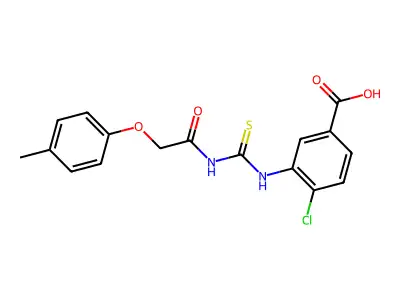 4-Chloro-3-[[2-(4-methylphenoxy)acetyl]carbamothioylamino]benzoic acid structure