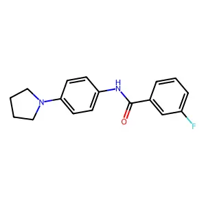 3-fluoro-N-(4-pyrrolidin-1-ylphenyl)benzamide structure