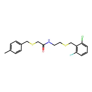 N-{2-[(2-chloro-6-fluorobenzyl)sulfanyl]ethyl}-2-[(4-methylbenzyl)sulfanyl]acetamide structure