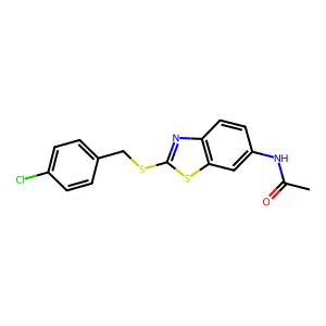 N-[2-[(4-chlorophenyl)methylsulfanyl]-1,3-benzothiazol-6-yl]acetamide structure