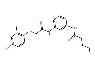 N-[3-[[2-(4-chloro-2-methylphenoxy)acetyl]amino]phenyl]pentanamide structure