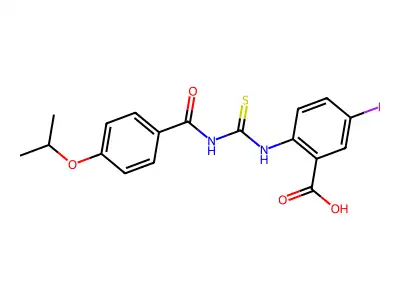 5-Iodo-2-[(4-propan-2-yloxybenzoyl)carbamothioylamino]benzoic acid structure