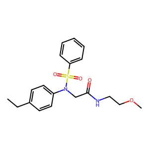 2-[N-(benzenesulfonyl)-4-ethylanilino]-N-(2-methoxyethyl)acetamide structure