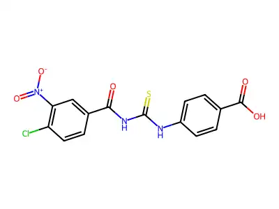 4-[(4-Chloro-3-nitrobenzoyl)carbamothioylamino]benzoic acid structure