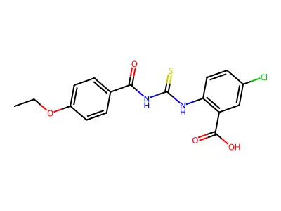 5-Chloro-2-[[[(4-ethoxybenzoyl)amino]thioxomethyl]amino]-benzoic acid structure
