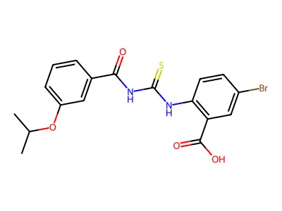 5-Bromo-2-[(3-propan-2-yloxybenzoyl)carbamothioylamino]benzoic acid structure