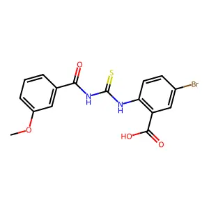 5-Bromo-2-({[(3-methoxyphenyl)carbonyl]carbamothioyl}amino)benzoic acid structure