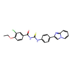 3-chloro-4-ethoxy-N-[(4-imidazo[1,2-a]pyridin-2-ylphenyl)carbamothioyl]benzamide structure