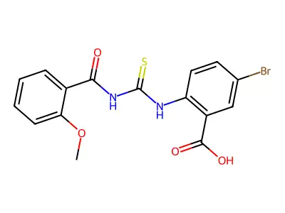 5-Bromo-2-[[[(2-methoxybenzoyl)amino]thioxomethyl]amino]-benzoic acid structure