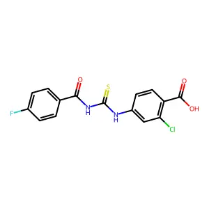 2-Chloro-4-({[(4-fluorobenzoyl)amino]carbothioyl}amino)benzoic acid structure