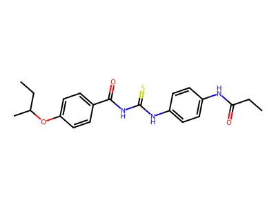 4-butan-2-yloxy-N-[[4-(propanoylamino)phenyl]carbamothioyl]benzamide structure