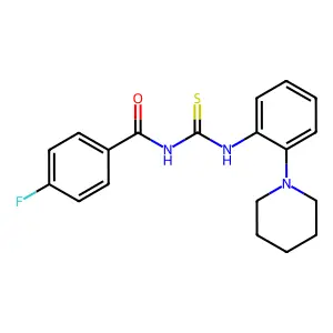 4-fluoro-N-[(2-piperidin-1-ylphenyl)carbamothioyl]benzamide structure