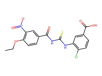 4-Chloro-3-[(4-ethoxy-3-nitrobenzoyl)carbamothioylamino]benzoic acid structure