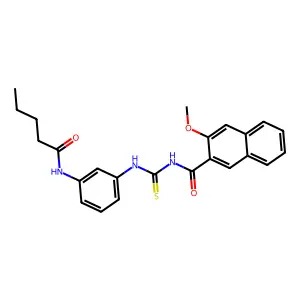 3-methoxy-N-[[3-(pentanoylamino)phenyl]carbamothioyl]naphthalene-2-carboxamide structure