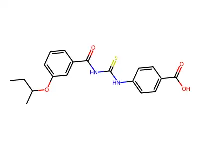4-[(3-butan-2-yloxybenzoyl)carbamothioylamino]benzoic acid structure