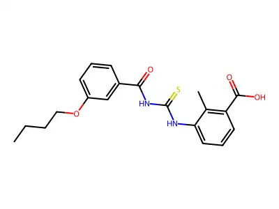 3-[[[(3-Butoxybenzoyl)amino]thioxomethyl]amino]-2-methyl-benzoic acid structure