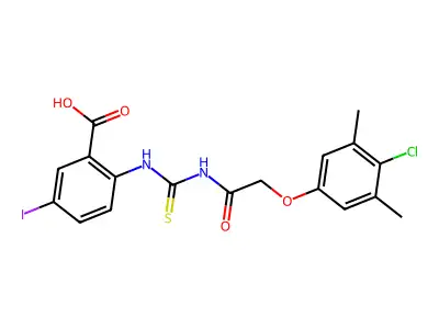 2-[[[[ ACETYL]AMINO]THIOXOMETHYL]AMINO]-5-IODO-BENZOICACID structure