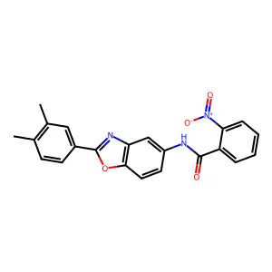 N-[2-(3,4-dimethylphenyl)-1,3-benzoxazol-5-yl]-2-nitrobenzamide structure