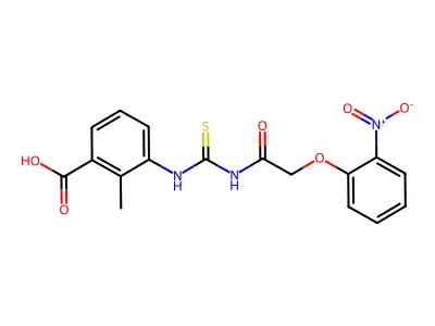 2-Methyl-3-[[[[(2-nitrophenoxy)acetyl]amino]thioxomethyl]amino]-benzoic acid structure