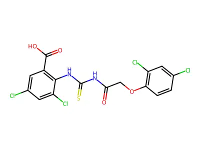 3,5-dichloro-2-[[2-(2,4-dichlorophenoxy)acetyl]carbamothioylamino]benzoic acid structure