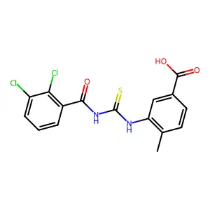 3-[(2,3-Dichlorobenzoyl)carbamothioylamino]-4-methylbenzoic acid structure