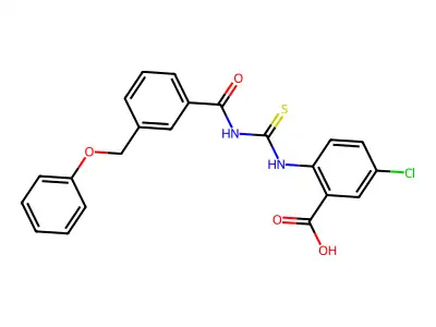 5-Chloro-2-[[3-(phenoxymethyl)benzoyl]carbamothioylamino]benzoic acid structure