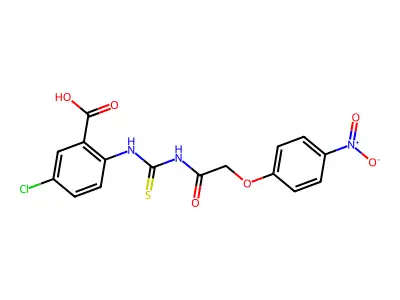 5-Chloro-2-[[2-(4-nitrophenoxy)acetyl]carbamothioylamino]benzoic acid structure