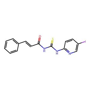 (E)-N-[(5-iodopyridin-2-yl)carbamothioyl]-3-phenylprop-2-enamide structure